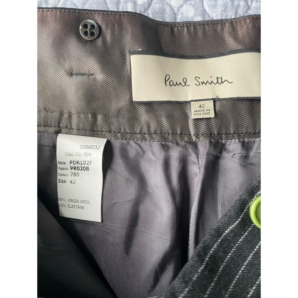 Paul Smith Wool Black Lined Pinstripe Skirt Pockets Buttons Size 42 (US 4/6)